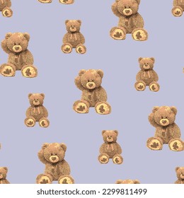 cute bear in purple background