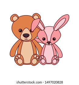 cute bear and rabbit stuffed baby toys