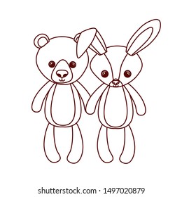 cute bear and rabbit stuffed baby toys