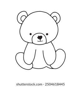 cute bear relaxing on the cloud.bear expression and gesture