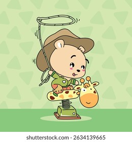 Cute Bear Riding Giraffe Toy