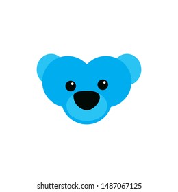 Cute bear round vector graphic icon.grizzly bear animal head, face illustration. Isolated on white background