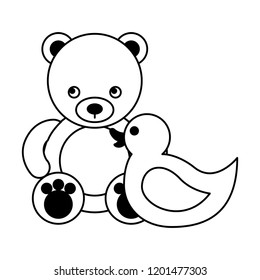 cute bear and rubbber duck toys kids