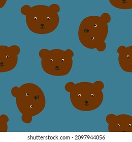 Cute  bear seamless pattern . Childish background for dresses,textiles, wallpapers, designer paper, etc.