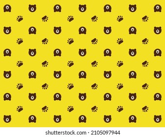 Cute bear seamless pattern design