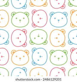 Cute bear seamless pattern design for background, wallpaper, textile design, fabric,  card , wrapping paper , batik, carpet, notebook, diary cover, blanket, blanket for kids and etc.
