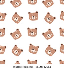 Cute bear seamless pattern design for children decor and kids products. Vector illustration