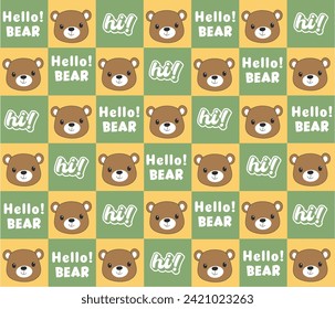 cute bear seamless pattern, cute bear, teddy bear pattern