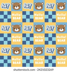 cute bear seamless pattern, cute bear, teddy bear pattern