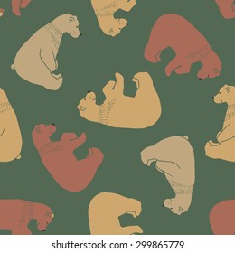 Cute Bear seamless pattern in vector