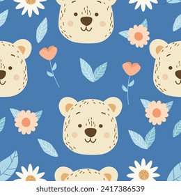 Cute bear seamless pattern,vector pattern for textile ,fabric,and decorations artwork.