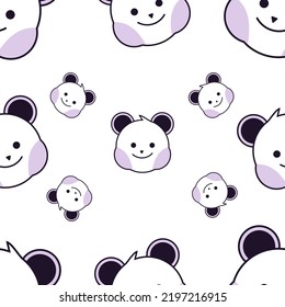cute bear seamless vector design fit for walpaper,background,cover,fashion,print,etc.