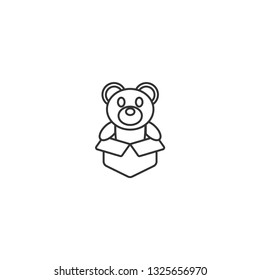 Cute bear shopping isolated icon. - VECTOR