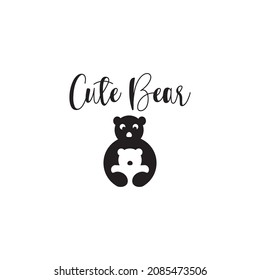 süßer Bär, einfaches Logo, Vektorgrafik