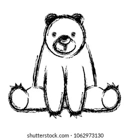 cute bear sit in the floor cartoon