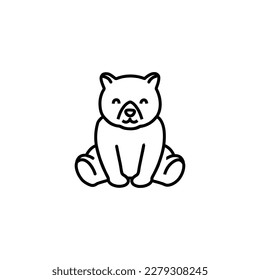 cute bear is sitting because of fatigue