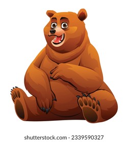 Cute bear sitting. Cartoon character illustration