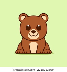 Ilustración de un oso cortado sentando abajo