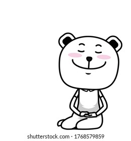 Un oso lindo sentado y sonriente, el vector de dibujos animados eps.10 
