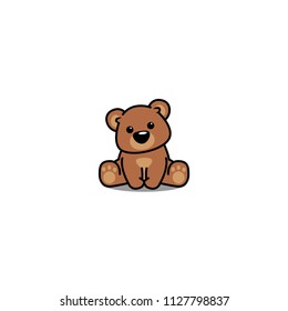 Cute bear sitting, vector illustration