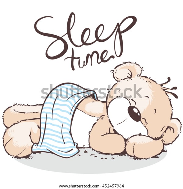 Cute Bear Sleeping Stock Vector Royalty Free 452457964 4624