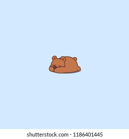 Cute bear sleeping icon, vector illustration