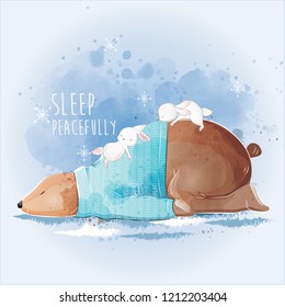 Cute Bear Sleeping Peacefully