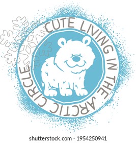 Cute bear with slogan. illustration tshirt print