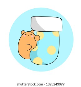 Cute bear with cute sock