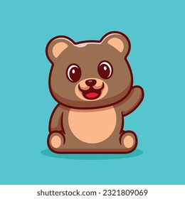 Cute bear Standing Cartoon Vector Icon Illustration