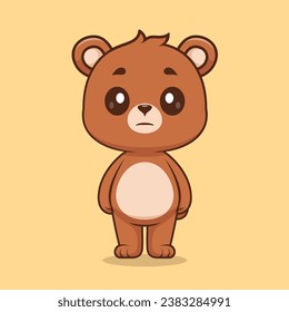 Cute Bear Standing Cartoon Vector Icon Illustration. Animal 
Nature Icon Concept Isolated Premium Vector. Flat Cartoon
Style
