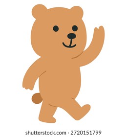 bonitinho urso pé mão desenhada plana cor vetor ilustração modelo design