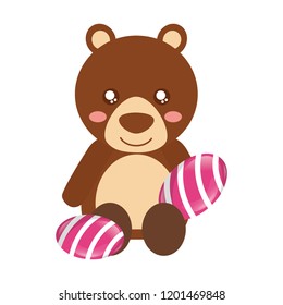 cute bear with sweet candy gums