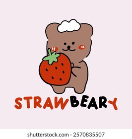 Cute bear sweet slogan vector graphic