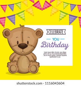 cute bear teddy birthday card