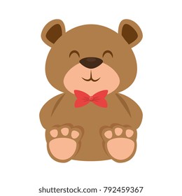 cute bear teddy with bowtie