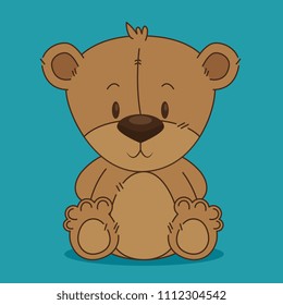 cute bear teddy character