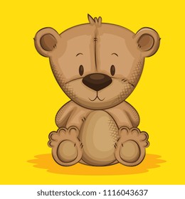 cute bear teddy character