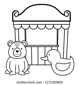 cute bear teddy with circus items