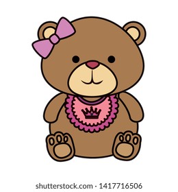 cute bear teddy female with bows