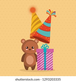 cute bear teddy with gift