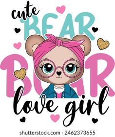 cute bear teddy graphic design love