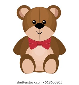 cute bear teddy isolated icon