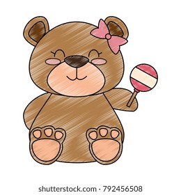 cute bear teddy with jingle bell