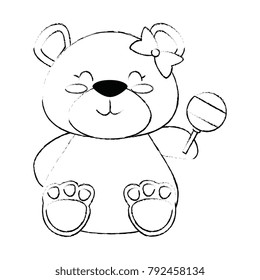cute bear teddy with jingle bell