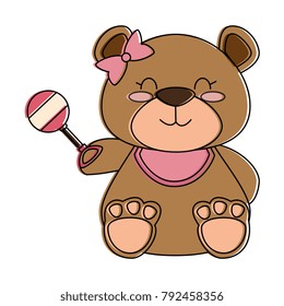 cute bear teddy with jingle bell