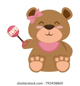 cute bear teddy with jingle bell