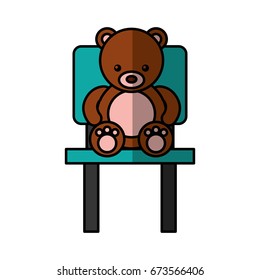 cute bear teddy sitting on chair