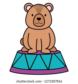 cute bear teddy in stage