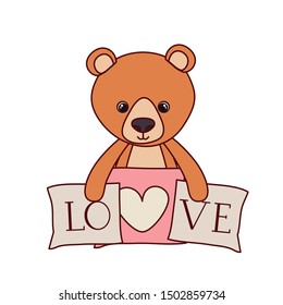 cute bear teddy stuffed with love pillows